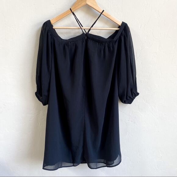 NWT Ann Taylor Black Halter Strap Off The Shoulder Dress - Picture 5 of 8